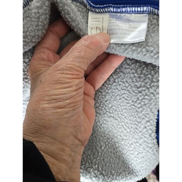 C5 NFL Hoodie Men M Blue White COLTS Horseshoe Waffle Knit Full Zip Sherpa Lined - Picture 7 of 9